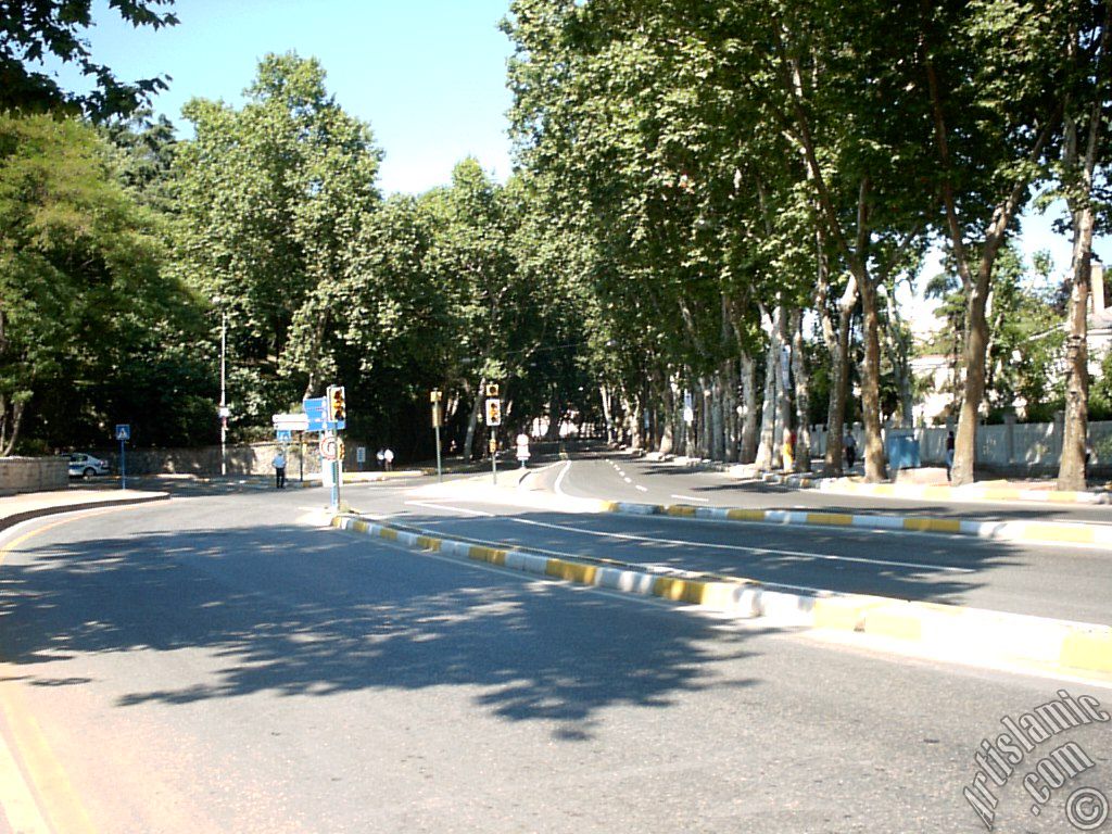 View towards Besiktas district from Dolmabahce district in Istanbul city of Turkey.
